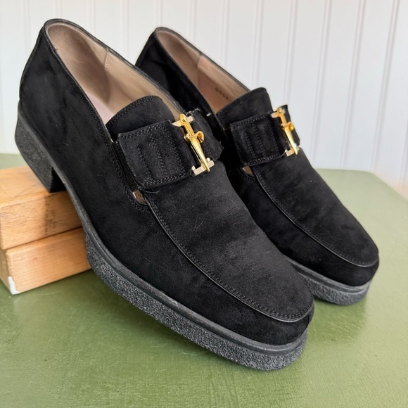 Cesare Pasciotti Handmade Italian Loafers with Metal Logo in Black Suede *Italy* - Picture 1 of 13